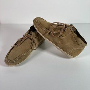 Womens Olukai Poku Leather Chukka Lace Up Mid Top Sude Tan Sample Size 7